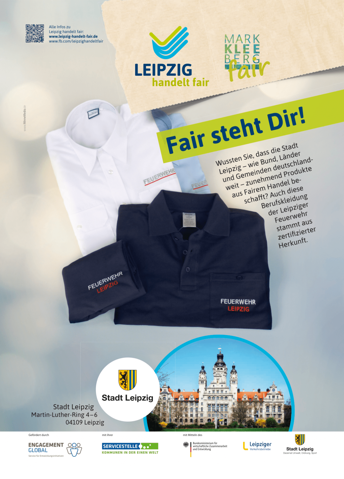 Mit Plakaten wurde beispielsweise auf die faire Beschaffung bei der Leipziger Feuerwehr hingewiesen.